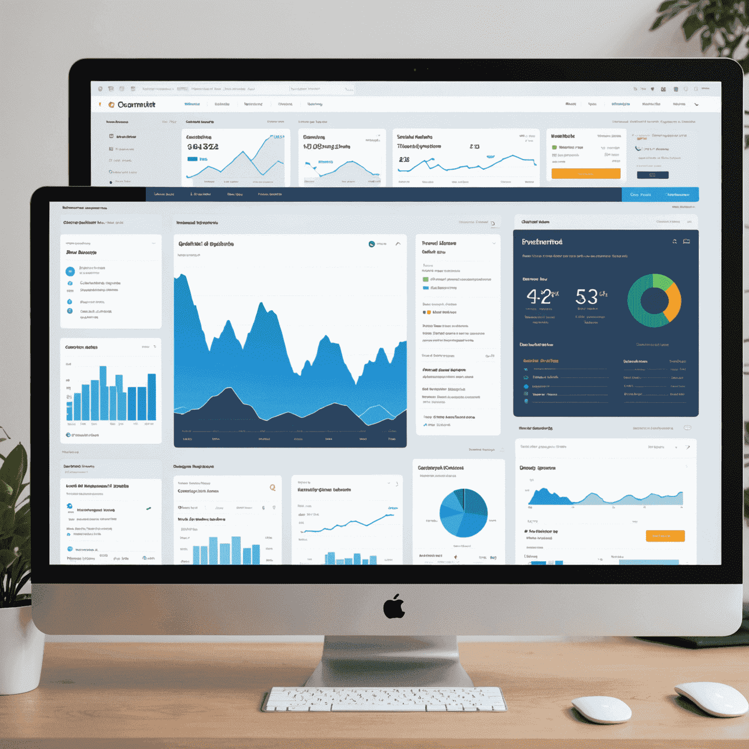 A dashboard showing multiple online travel agencies and booking channels, with graphs and charts representing distribution across these channels
