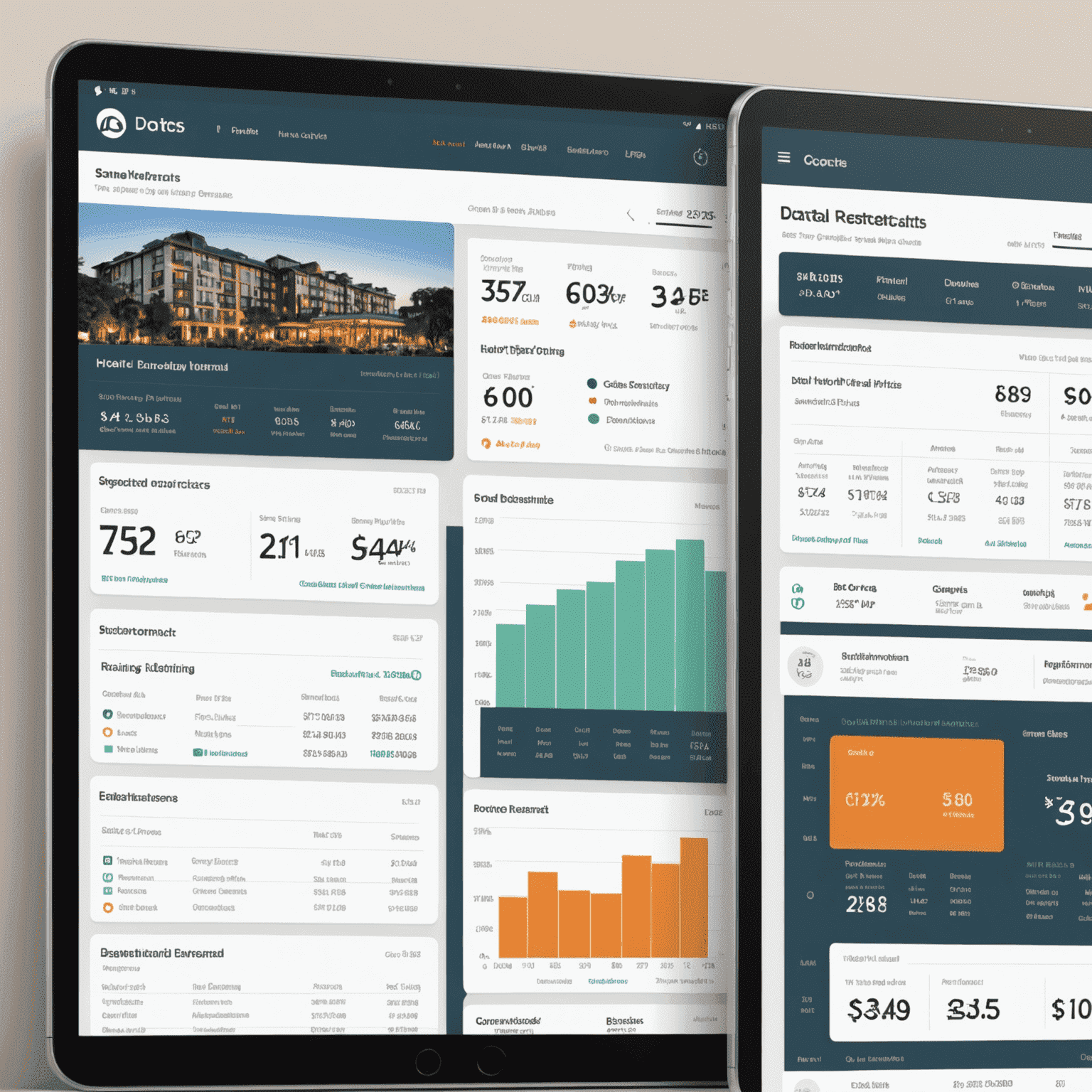 A data visualization dashboard showing hotel demand forecasts and pricing recommendations