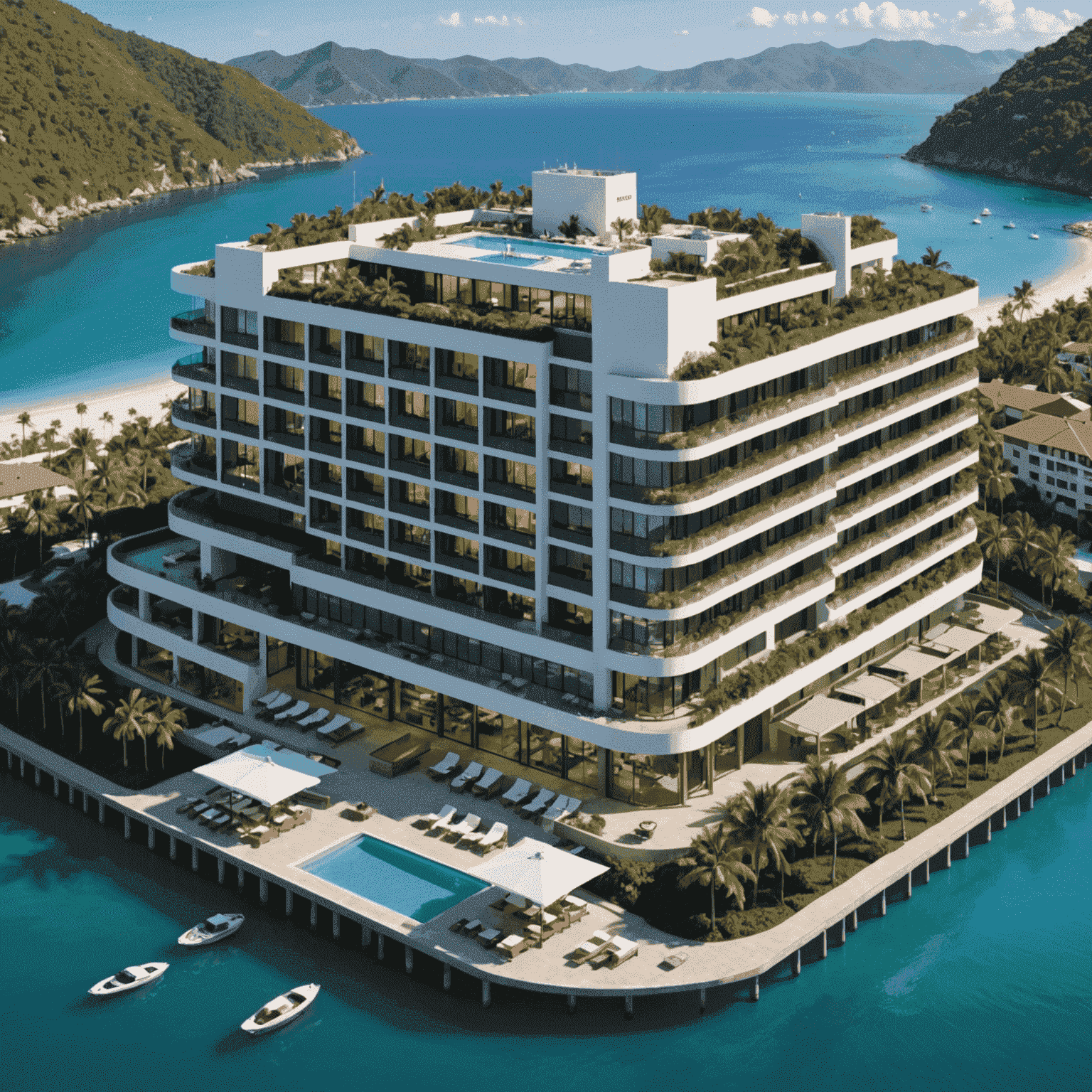 A visual representation of a hotel connected to multiple online travel agencies and global distribution systems, showcasing the wide reach of D-Edgc's channel management solution.